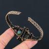 Laradorite Gemstone Handmade Copper Wire Wrap Jewelry Adjustable Cuff For Women