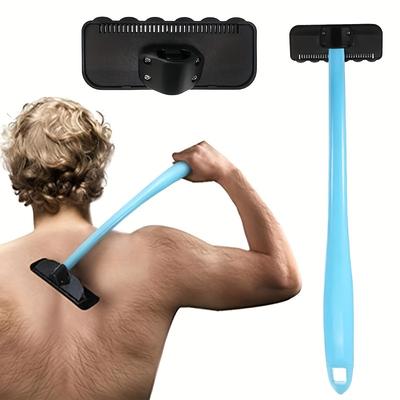 Men's Manual Back Shaver, Single-blade Head for Shaving Leg Hair and Back Hair, Shaving Blade Razor