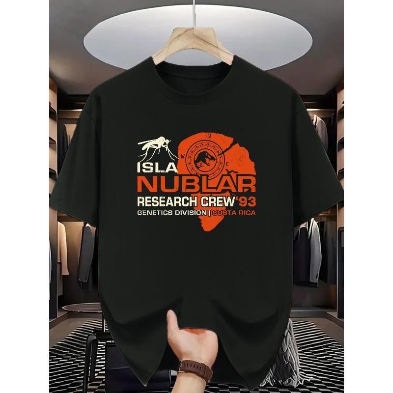 Европейские размеры Футболка с графическим принтом  93 Исследовательская команда Нублара - Принт из фильма  Остров черепа , Повседневная летняя футболка для взрослых, Легкая, с небольшой эластичностью S чёрный