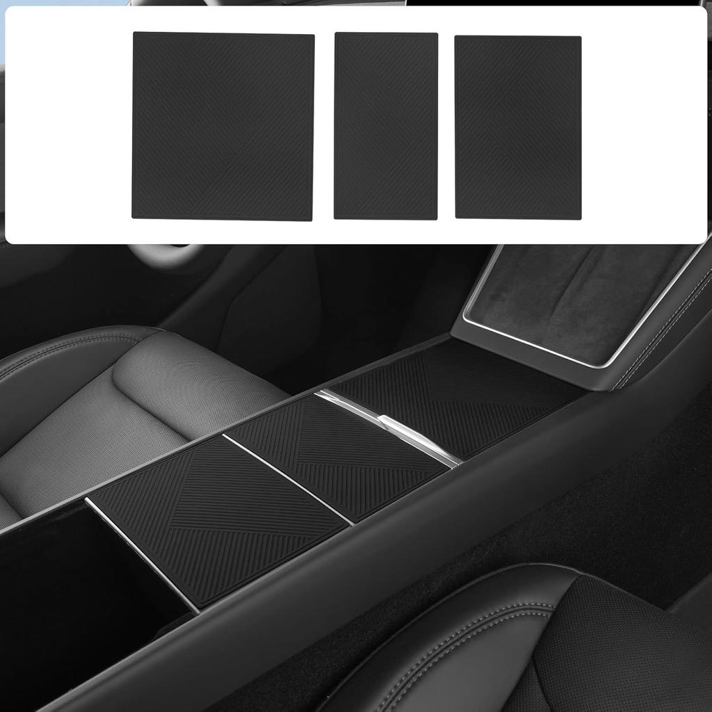 Center Console Silicone Wrap Kit for Tesla Model 3 2024-2025 / Model Y 2025, Tesla Center Console electrostatic adsorption Cover for Model 3/Y