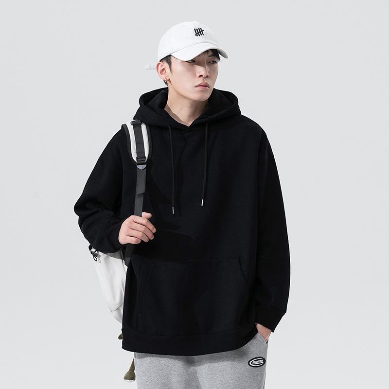Unisex Oversized Solid Color Hooded Sweatshirt - Long Sleeve Pullover with Pocket