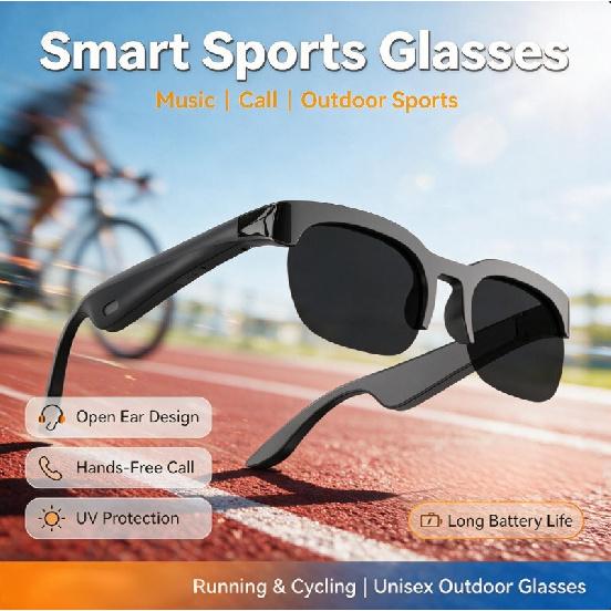 Open-ear Bluetooth Smart Sunglasses Polarized UV Protection Real-time Voice Translation Unisex Sports Glasses