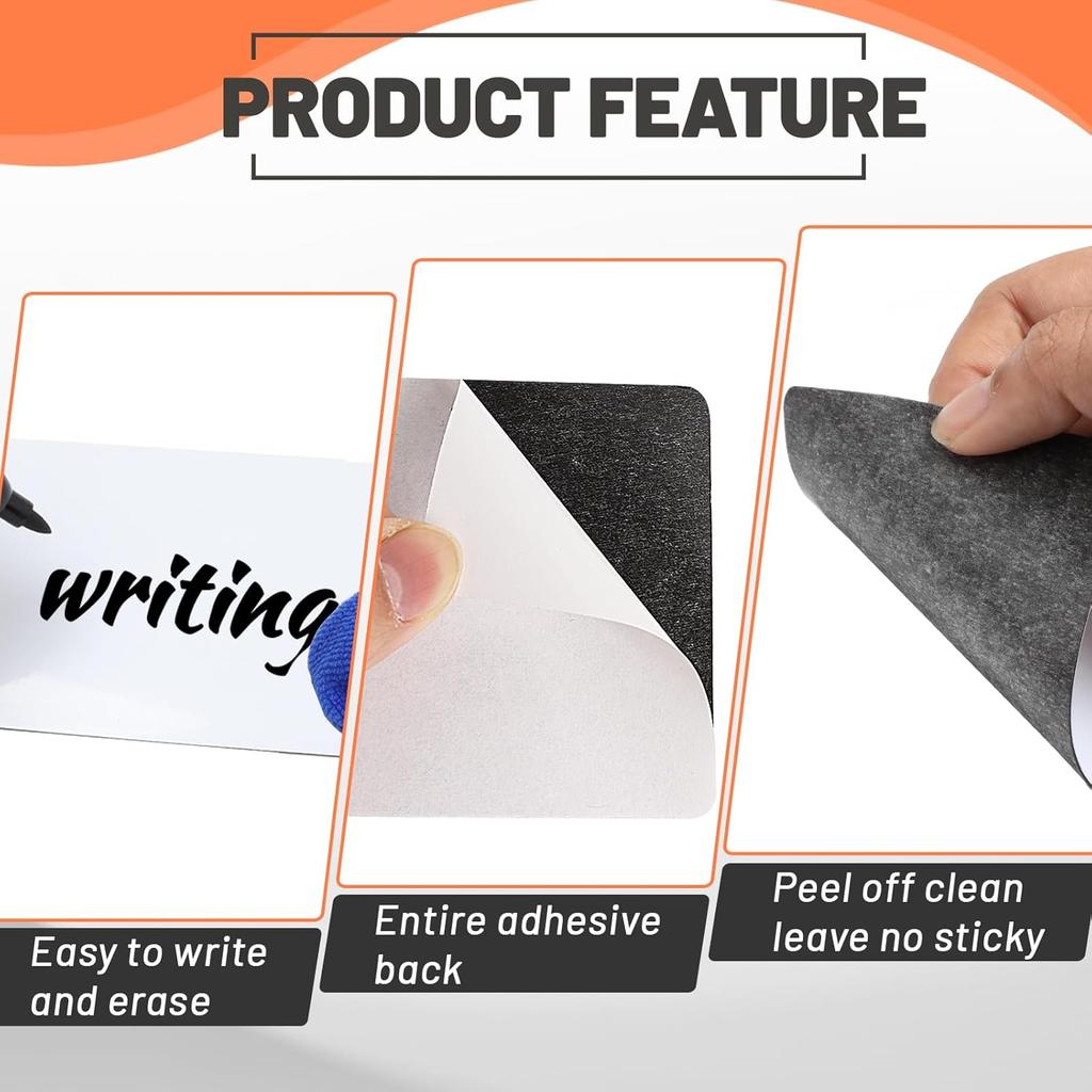 Dry Erase Labels Stickers 24 Pack 3x5 inch Reble Dry Erase Sticky Notes Mini Whiteboard Label Stickers Removable Reble Sticky Labels Dry Erase Post