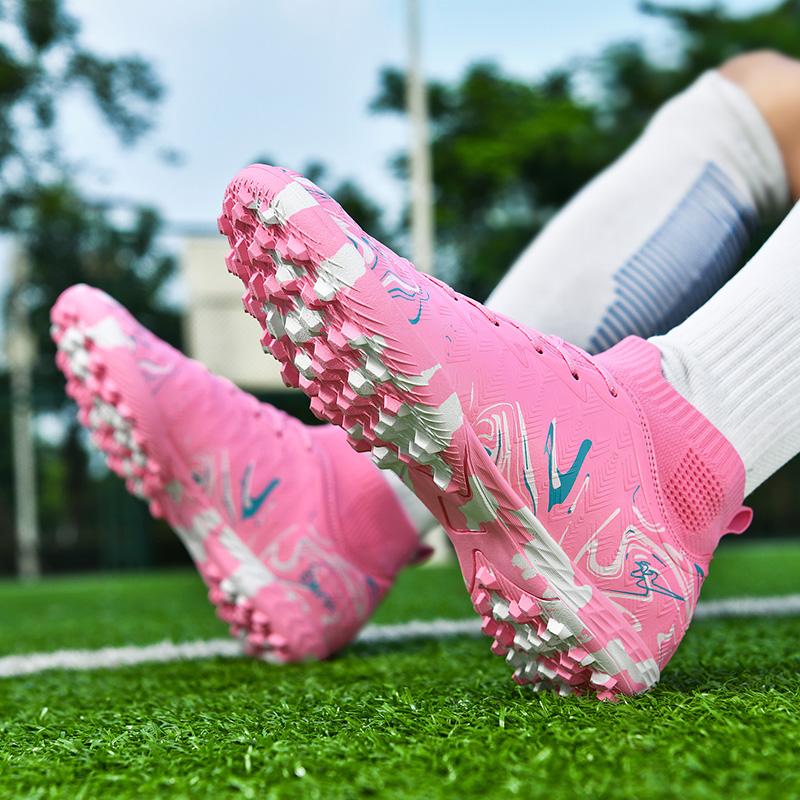 35-45 Unisex Football Boots Rubber Soft Sole Short Nail Artificial Turf Youth Children Football Shoes Boys Soccer Shoes