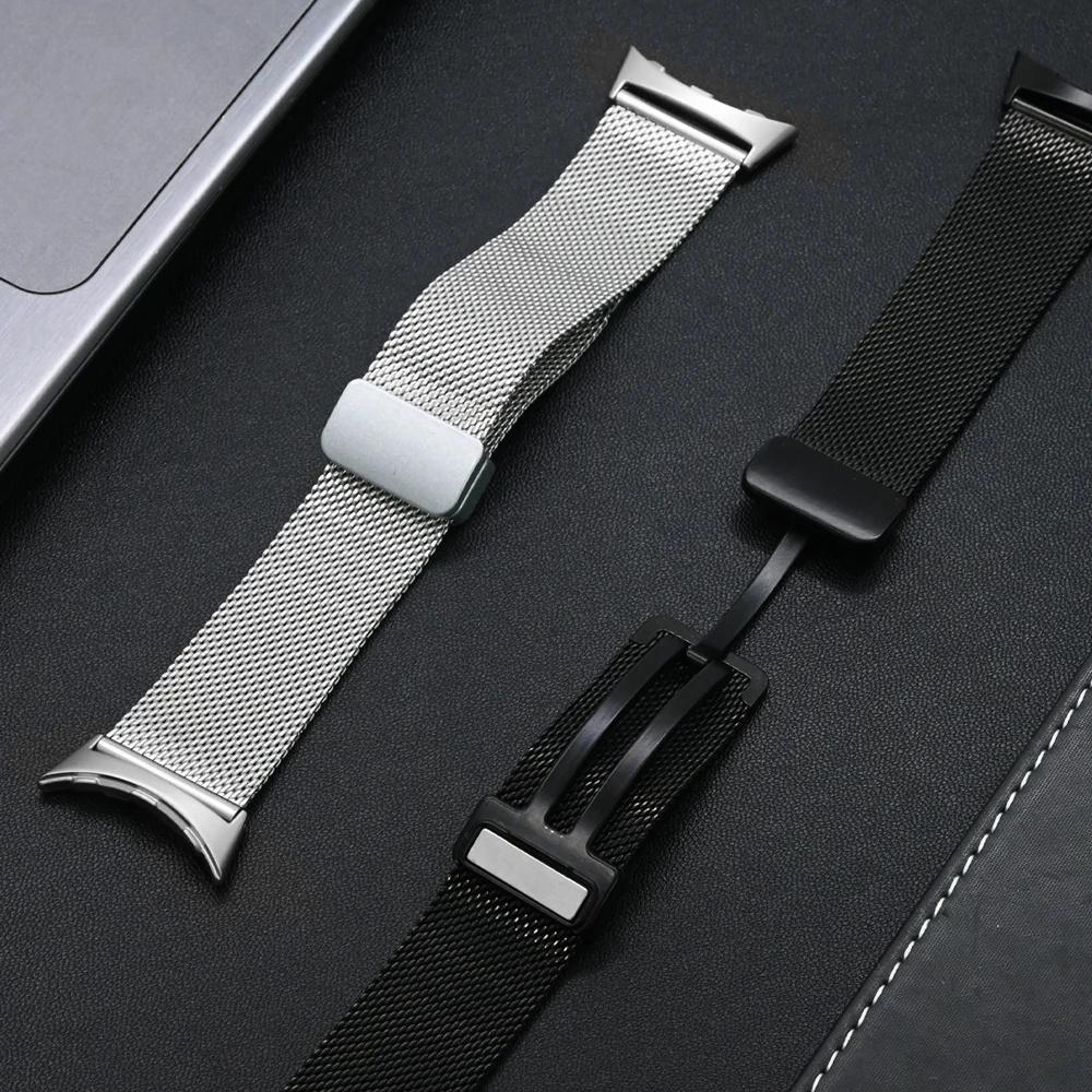 Stainless Steel Milanese Mesh Band for Google Pixel Watch 3 41mm/Watch 2/Watch Magnetic Clasp Quick Release Adjustable Watch Strap