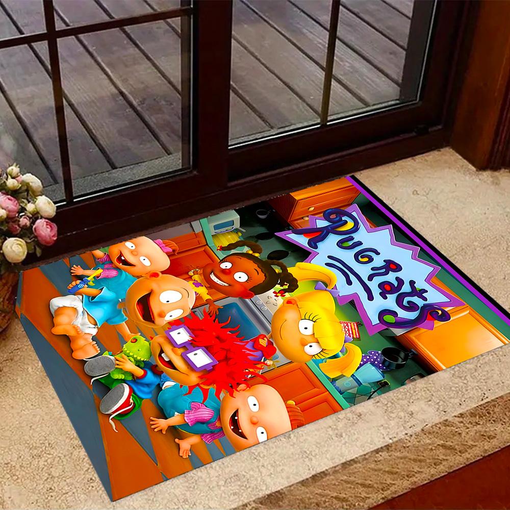 Rugrats: Playtime Chaos Themed Anti-Slip Rugs - Polyester Home Decor, Suitable for Bedrooms, Living Rooms, Doorways, Studios, and Decorations