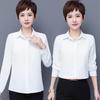 Women's Long Sleeve White Workwear Shirt with Turn-Down Collar