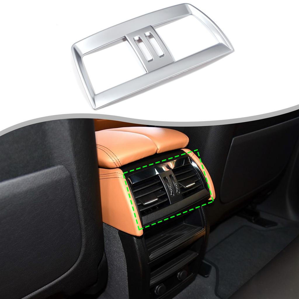 ABS Silver Rear Air Vent Outlet Cover Trim Frame For BMW X5 X6 F15 F16 2014-18
