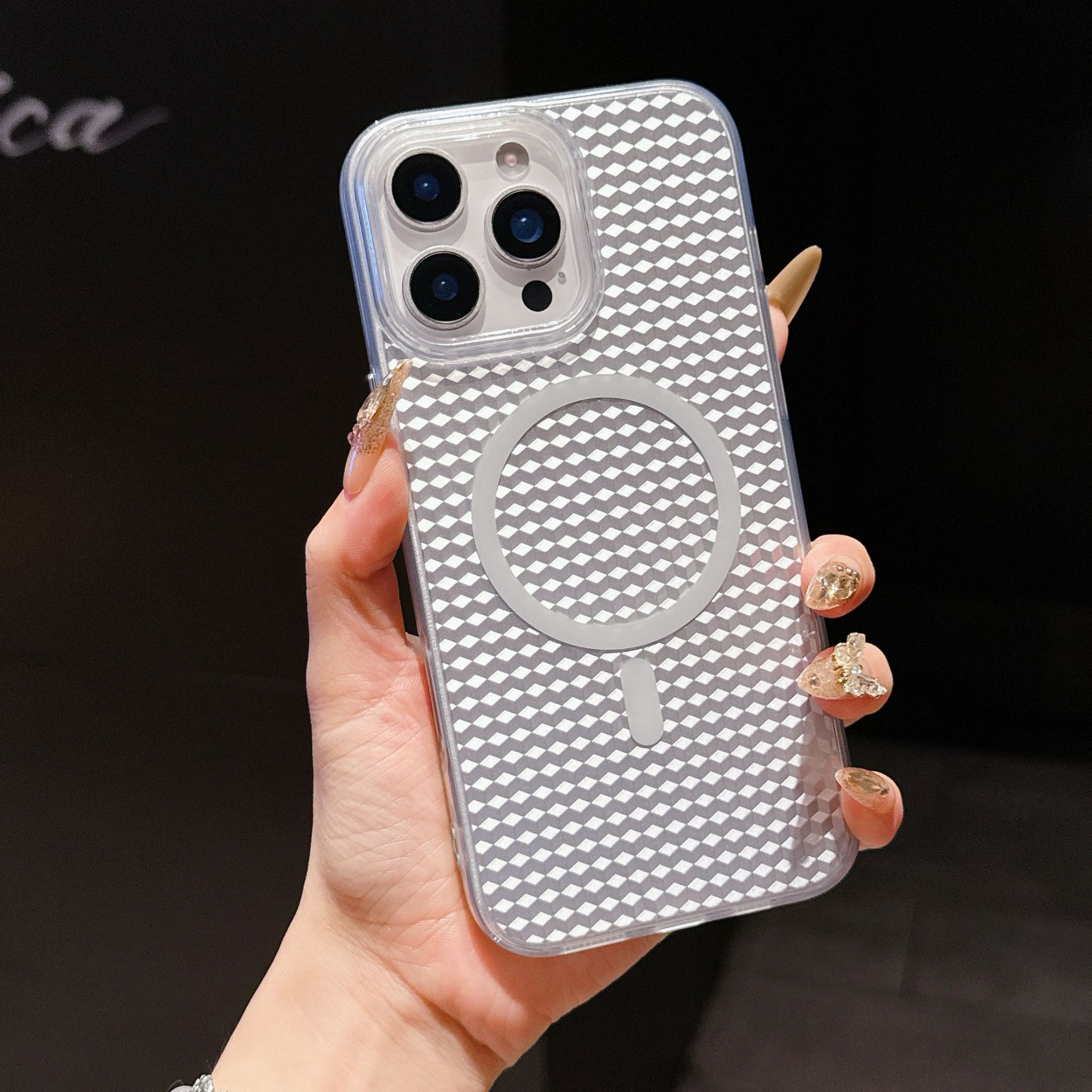 

Applicable To Apple 16proMax Cube Magnetic Suction Phone Case IPhone 15 Trendy Skin Feeling 14 Drop Protection Case iPhone16