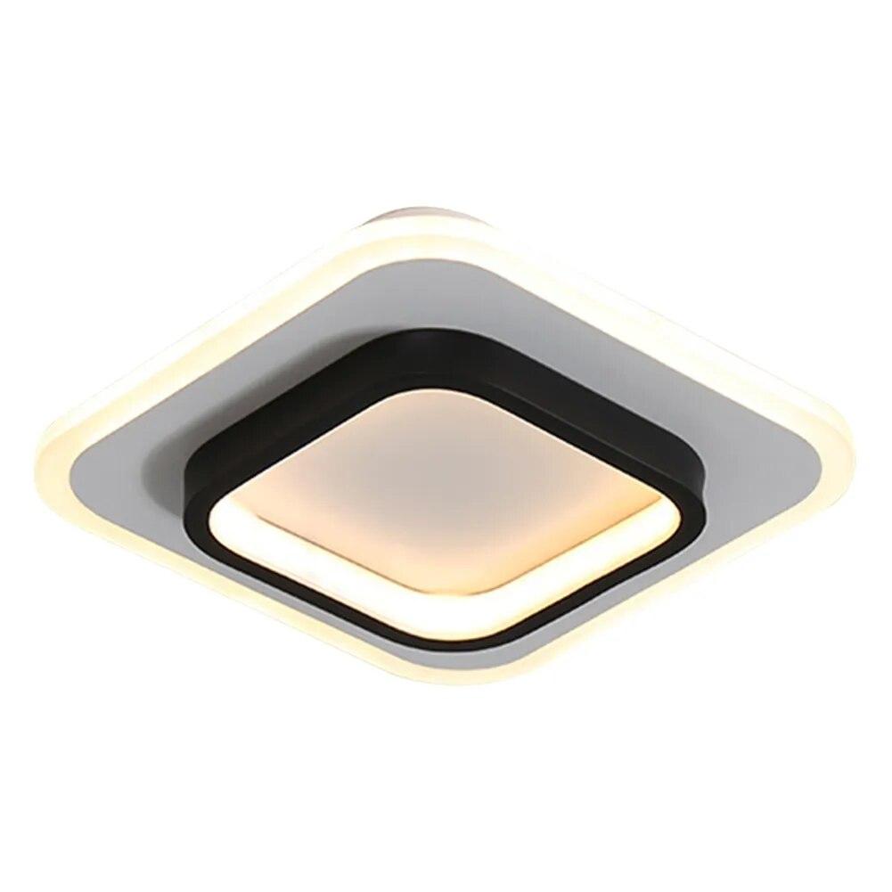 

Светодиодные потолочные светильники Люстры Столовая Скандинавские лампы Спальня Коридор Балкон Свет Square Concealed чёрный