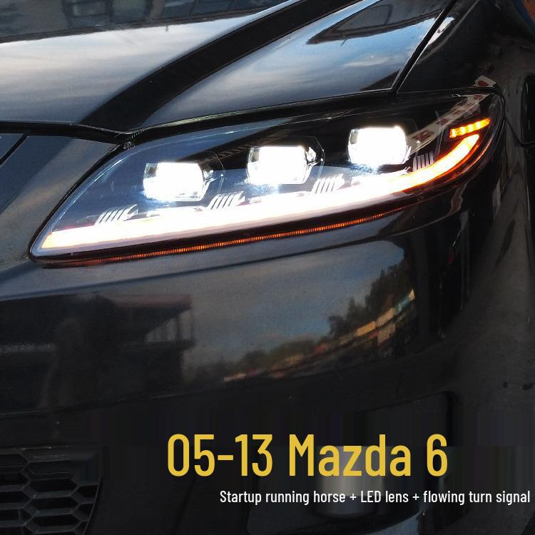 Mazda 6 LED Headlight Assembly: 2003-2015 with Sequential Turn Signals and DRL