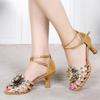 New Latin Dance Shoe Ladies Dancing Shoes Flower Soft Soles Ballroom Tango Salsa Dancing Shoe Girl Adults Shoes