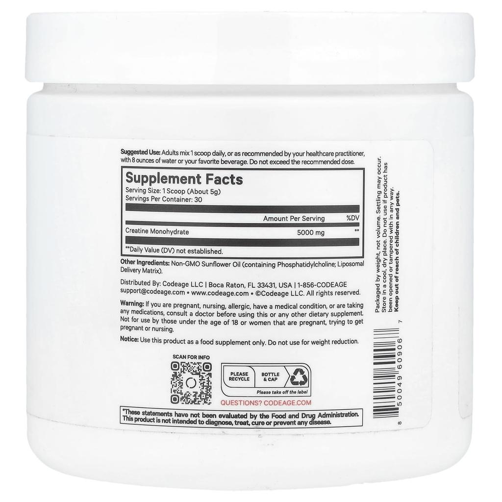 Sport, Liposomal Creatine Powder, Unflavored, 150G(5.29Oz)