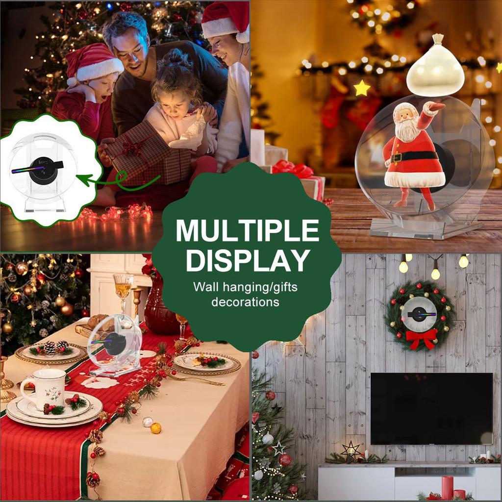 Mini 3D Holographic Advertising Light Desktop LED Holographic Projector Fan Screen Hologram Picture Video Display Device 12*10.4*8.8cm