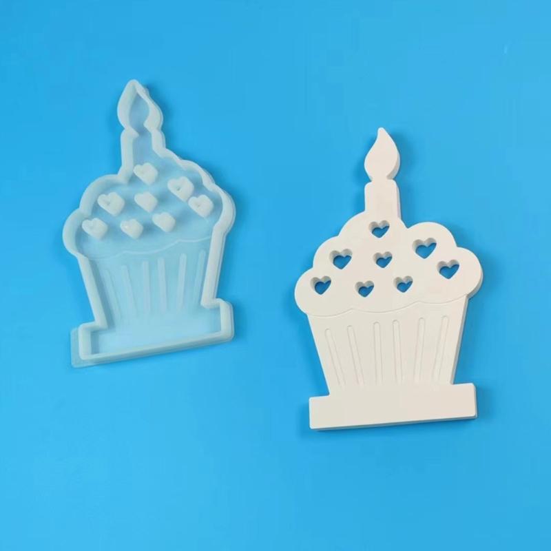 Heart Cake Candlestick Resins Moulds Cake Candle Holder Silicone Molds DIY Castings Moulds for Table Home Decorations