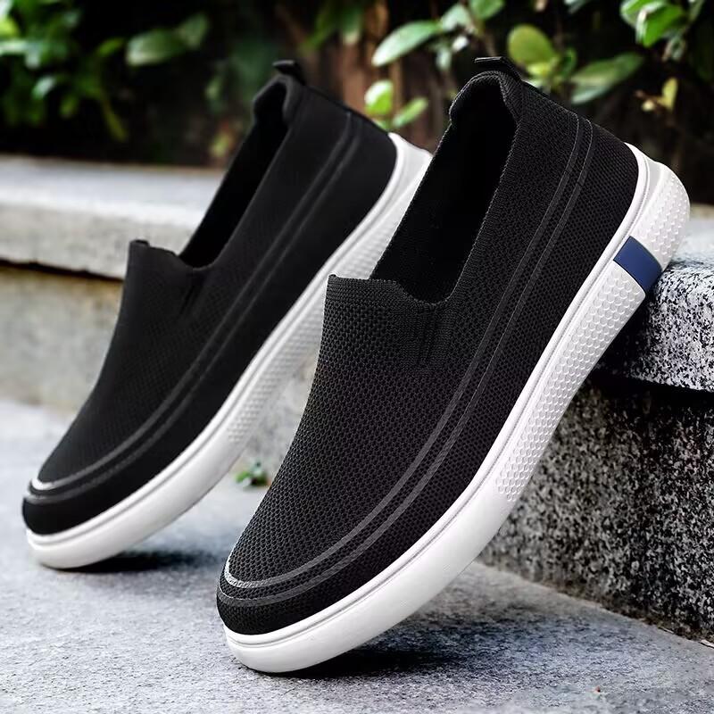 Herren Vulkanisierte Schuhe Atmungsaktive Herren Mesh Schuhe Leichte Herren Sneaker Mode Slipper Flache Schuhe Bequeme Herren Slipper Freizeitschuhe