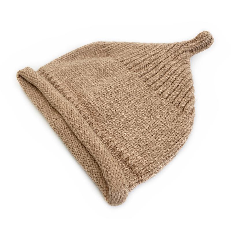 Katzenbruder Unisex Woll-Babyhut: Neuer Herbst/Winter-Eingang, Einfarbig, Warmer Strick, Klassisches Design.