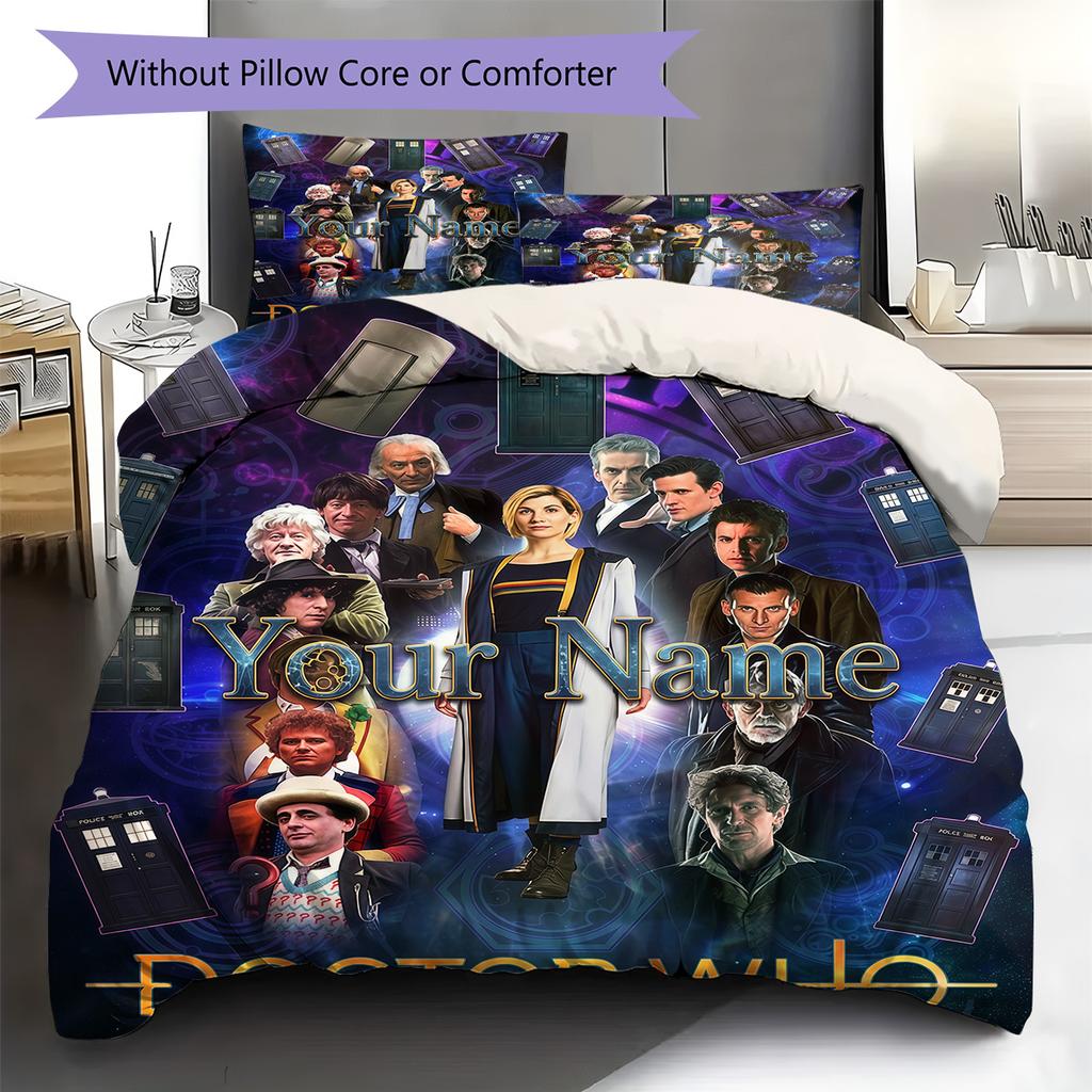 Custom Name Time Adventures Bedding,Quilt Set Quilt Cover Pillowcase Home Birthday Gift (1 * duvet cover + 2 * pillowcase, without core)