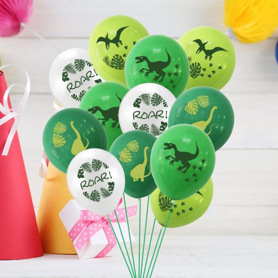 1 Set 12 Zoll Emulsion Dinosaurier Ballon Set Happy Festival Geburtstagsballons Kit für Zuhause