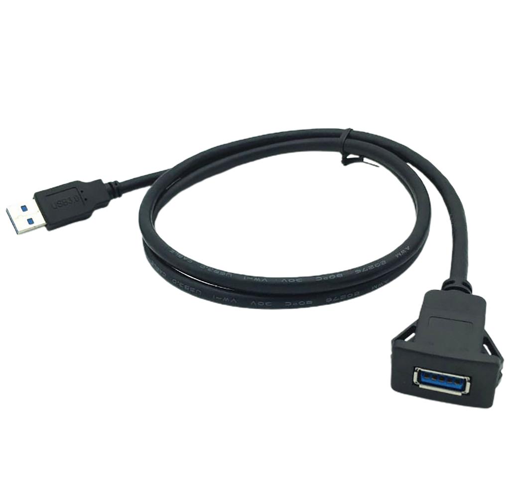 Cablu de prelungire pentru montare pe panou AUX, rezistent la apă, USB3.0, mascul la femelă, pentru mașină, camion, bărci, tablou de bord pentru motociclete, 1 metru