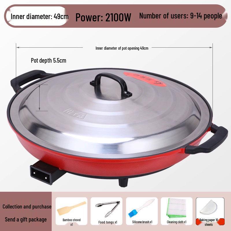 Multi-Function Electric Griddle: Large Non-Stick Deep Commercial Flat Pan