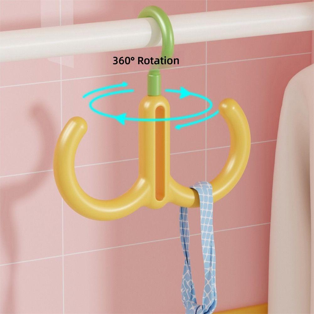 New Multifunctional Clothes Hanger Portable Dopamine Hook Scarf Tie Display Rack Rotatable Bedroom Scarf Racks