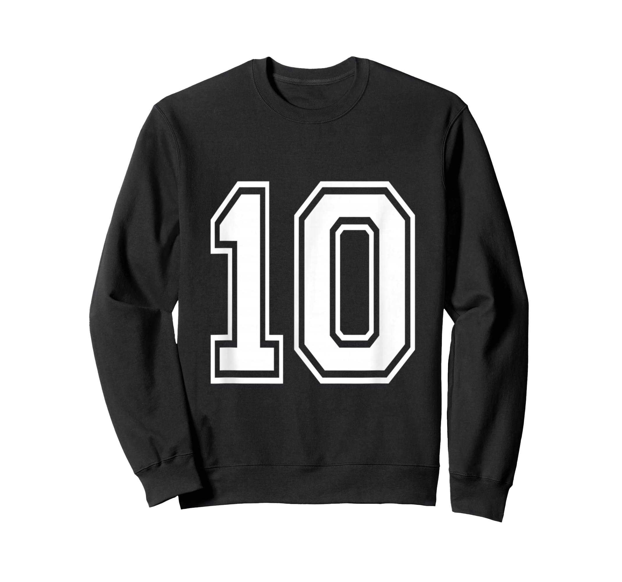 

Number 10 Varsity Style Bold Sports Birthday Jersey Sweatshirt