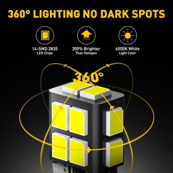 10X AUXITO T10 LED License Plate Light Interior Bulbs White 168 2825 194 14E EOA