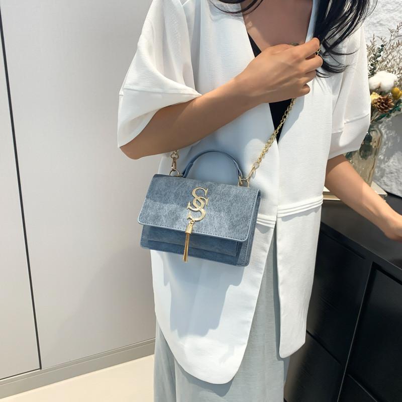 Stylish Blue Green Gray Retro Chic Trendy Sling Crossbody Small Square Bag For Women