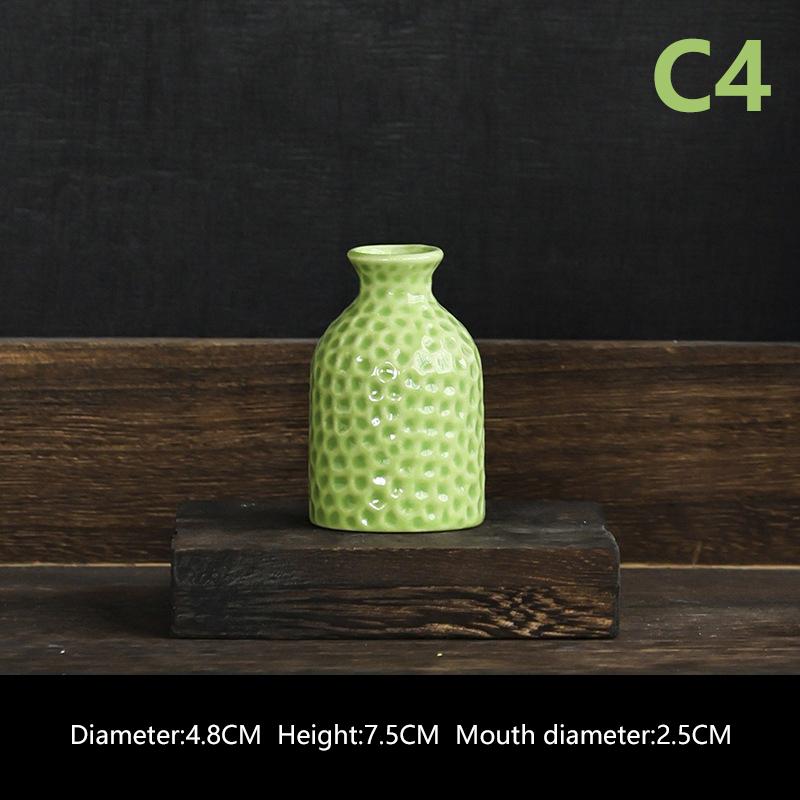 Mini Ceramics Flower Vase Nordic Hydroponics Vases Creative Room Decor Flower Plant Bottle Pots Table Ornament Colorful Vase