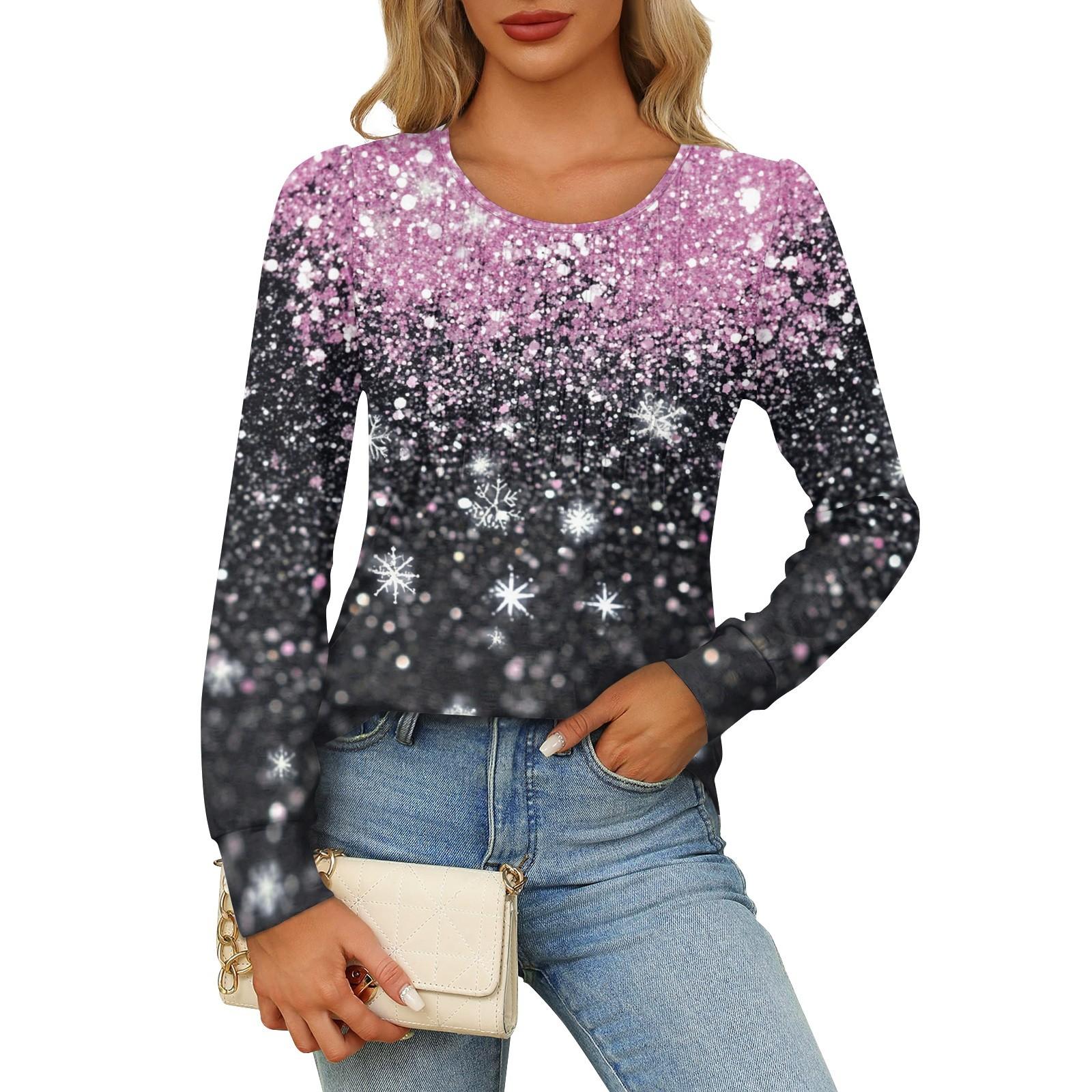 

Рубашки с длинным рукавом для женщин, футболки с милым принтом и графикой, блузки, нарядные повседневные блузки, плиссированные топы-туники с овальным вырезом S