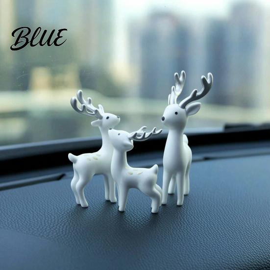 Mini Elk Statue Cute Woodland Dashboard Pcs 3 for Car Deer Figurines Animal Decoration Miniature Creative Gift Lovers Reindeer