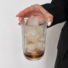 OLOEYins Striped Glass Coffee Cups, 400ml (Set of 3)