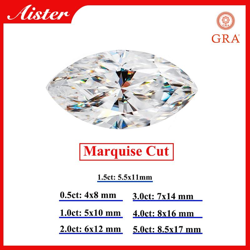 D-Farbe Moissanitstein Rund / Oval / Tropfen / Radiant / Smaragd / Herz / Prinzessin / Kissen / Asscher / Trilliant Schliff 1,0-5,0 Karat