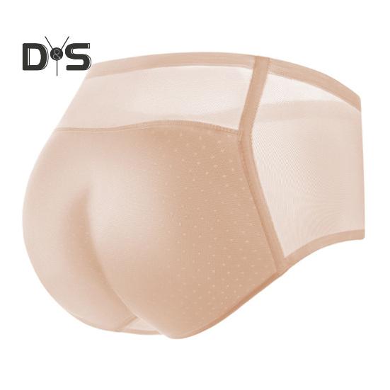 

Женские трусы из тонкой сетки в стиле пэчворк, бесшовные, со средней талией, с приподнятыми ягодицами, эргономичный дизайн, поддельные ягодицы, с подкладкой, губка для увеличения ягодиц S бежевый