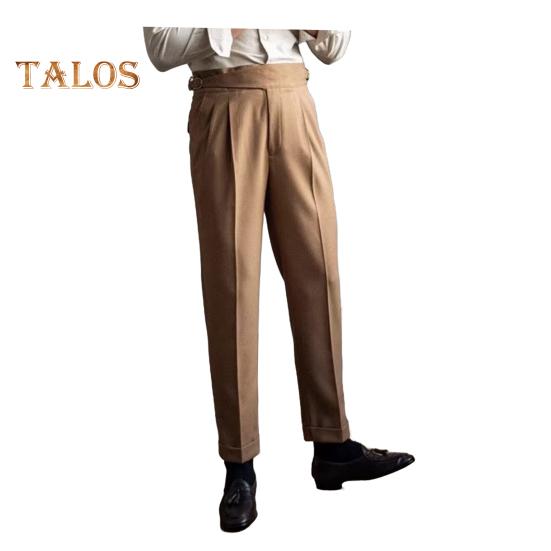 Pantalon de costume pour homme, fermeture éclair, taille réglable, coupe droite, style anglais, couleur unie, ample, formel, style professionnel, tenue de bureau