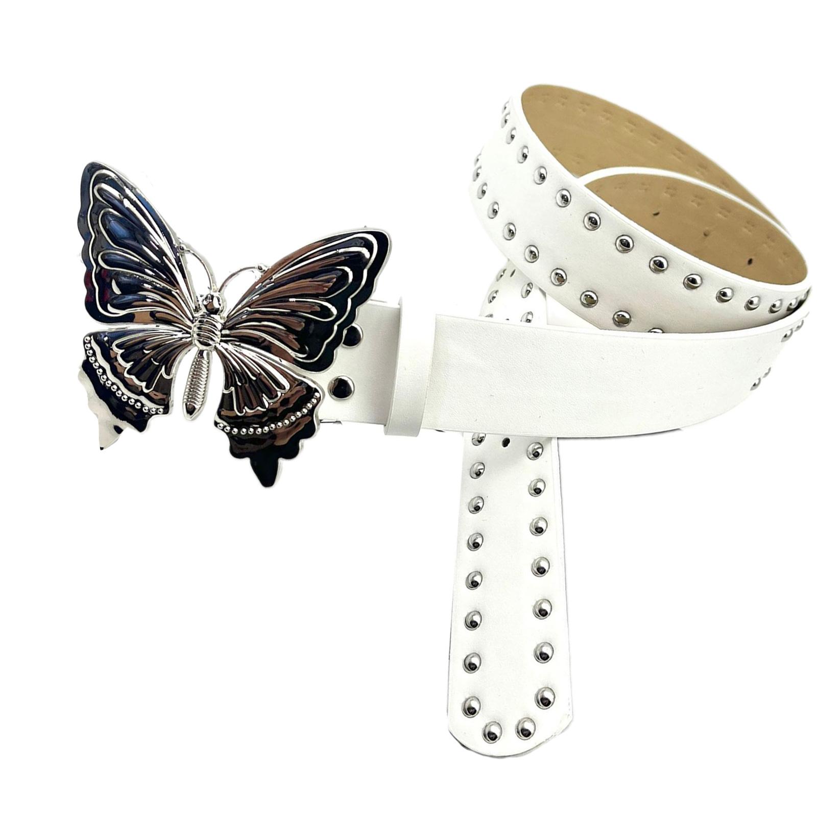 Trendy Butterfly Buckles Belt Fashionable Punk Styles Waistband Exquisites Belt Trendy Punk Accessory белый