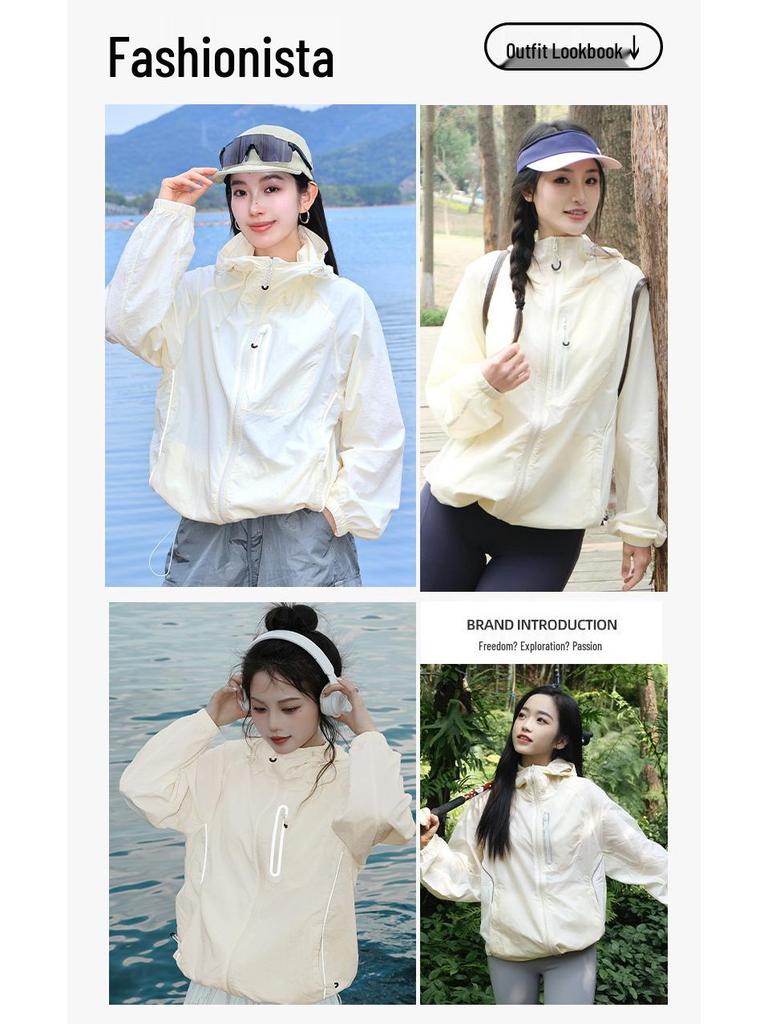 Women's Lightweight UV Protection Reflective Jacket for Outdoor Activities