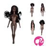 African Doll 30cm Charcoal Black Jointed Nude Doll 80g Weight