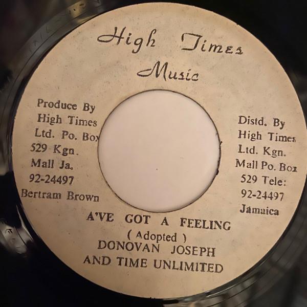 

7-дюймовая пластинка DONOVAN JOSEPH IVe Got A Feeling NONE High Times 1991 Ямайка Регги Ска Даб Б/у