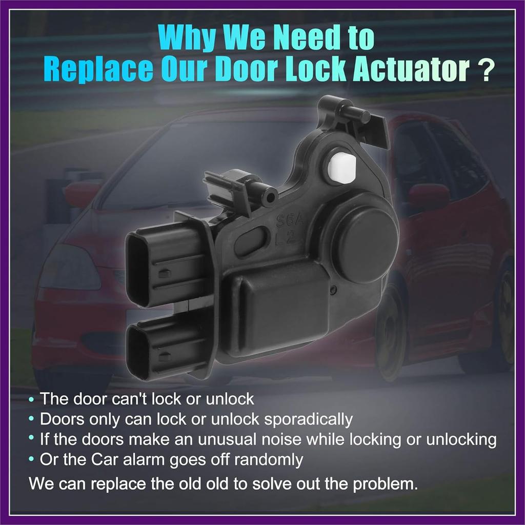 Power Door Lock Actuator Motor Front Left Driver Side for Honda Civic for Acura CR-V Element Accord 2-Door Coupe 72155-S5P-A11 72155S5PA11 Premium