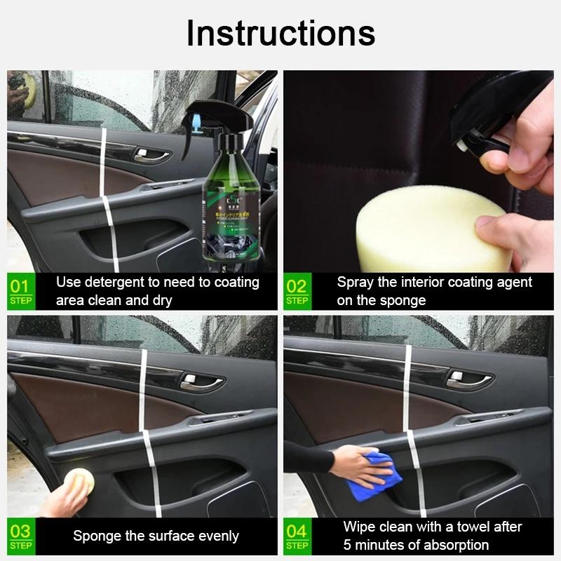 Car Interior Cleaner Leather Spray Plastic Refresher Coating Seat Sofa Dashboard Upholstery Refurbishing Repair Auto Accesso