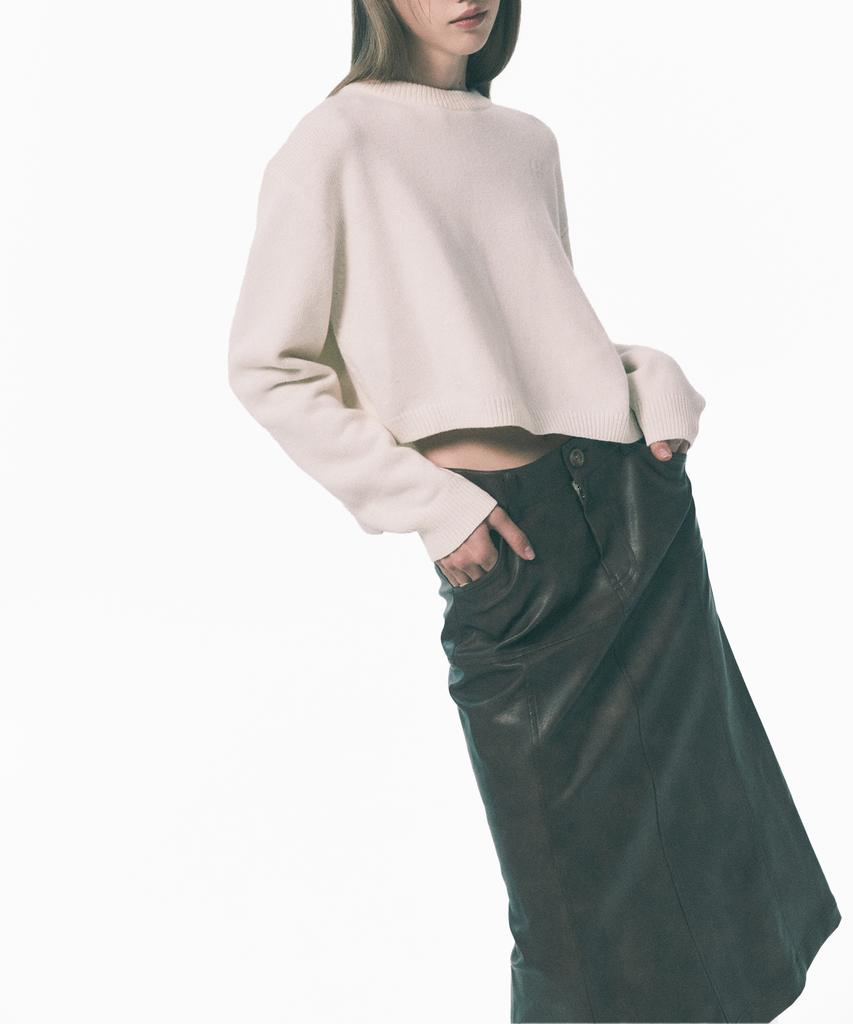 RACLEUR Panel Layer Long Skirt [Leather]