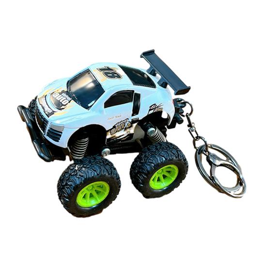 Keychain Pendant Portable Off-Road Racing Design Keyring with Metal Ring Pull-Back Toy Mini Car Keychain Toy