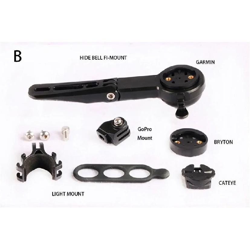 Bicycle Computer Mount With Bike Bell Speedometer GPS Computer Mount Gopro Sport Camera Holder For GARMIN CATEYE Bryton 4 in 1 B Model