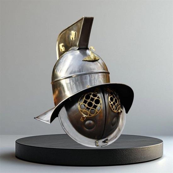 Medieval  Gladiator Helmet Brass Fittings Best Reenactment Armor Helmet