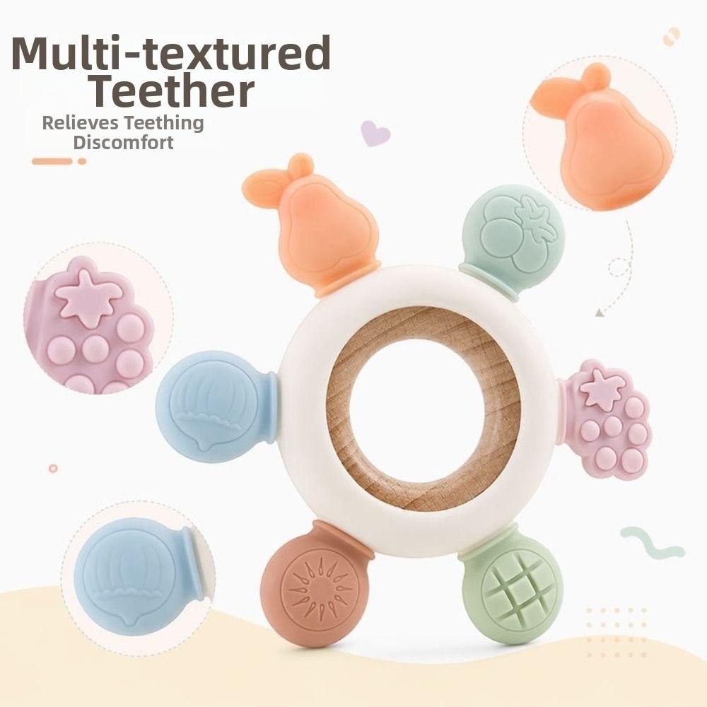 Fruits Shape Baby Teether Silicone Teething Ring New Baby Teething Toys  Newborn Accessories