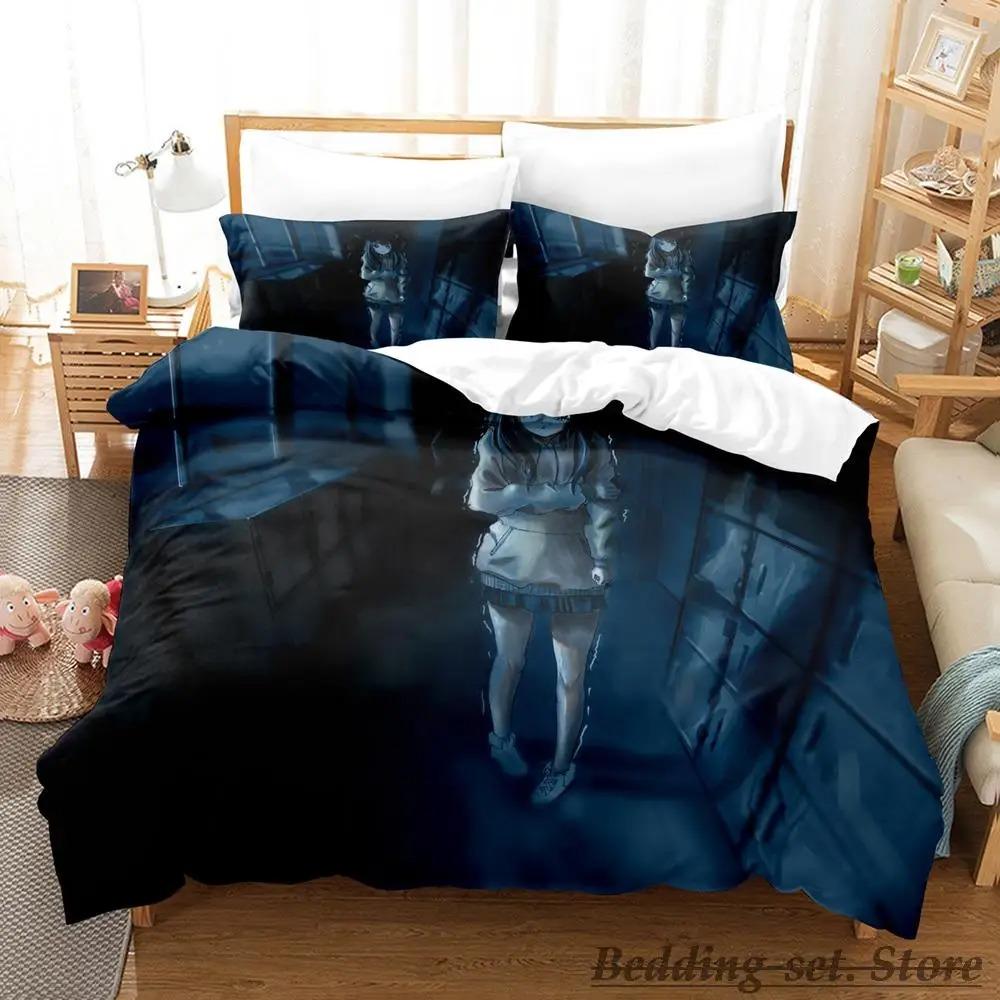 Mieruko Chan Bedding Set Single Twin Full Queen King Size Bed Set Adult Kid Bedroom Duvetcover Sets Anime Parure De Lit Bed