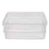 2PCS File Storage Box with Lid Clear PET Stackable   for   Paper Photos Documents Scrapbook Crafts and School Supplies