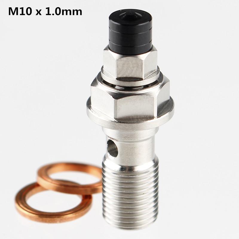 Universal M10x21 Thread Pitch 1.0/1.25mm Motorcycle Brake Master Cylinder Oil Hose Banjo Bolt Brake Calipers Bleed Screw Nipple